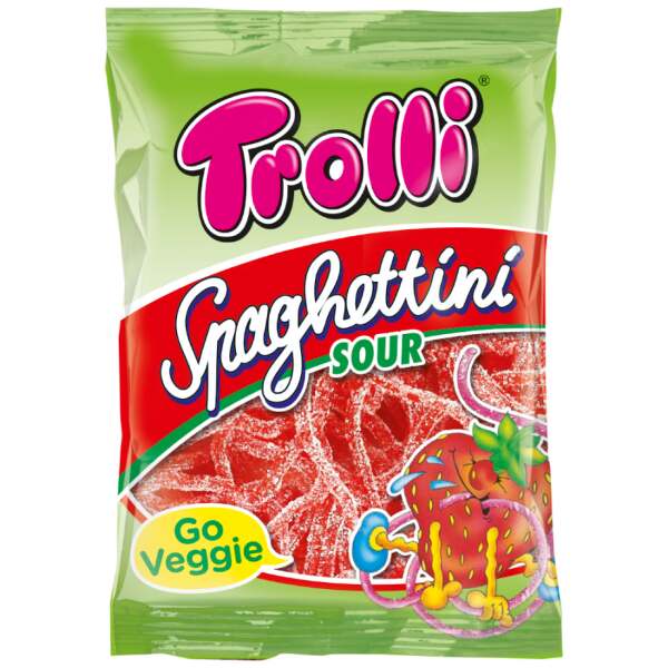 Image of Trolli Spaghettini Sour Strawberry 100g bei Sweets.ch