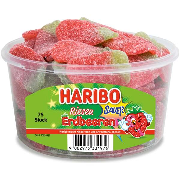 Image of Haribo Riesen Erdbeeren sauer 75 Stk.