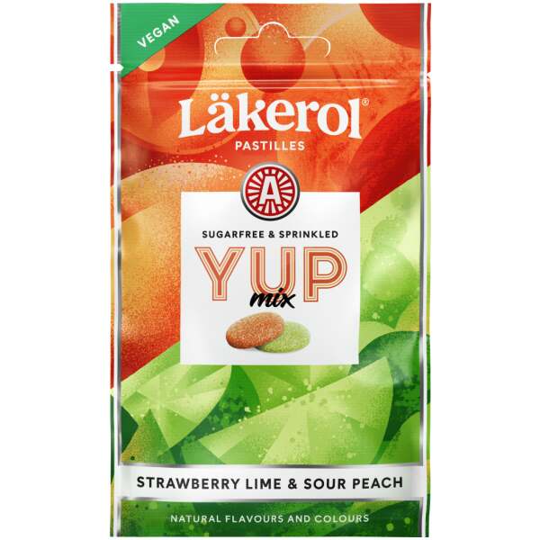 Image of Läkerol YUP Strawberry Lime & Sour Peach 30g bei Sweets.ch