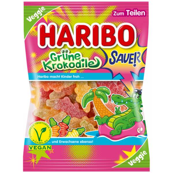 Image of Haribo Grüne Krokodile sauer 200g bei Sweets.ch