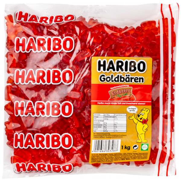 Image of Haribo Goldbären Sortenrein Erdbeer 1000g bei Sweets.ch